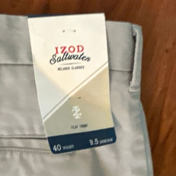 NWT Izod saltwater stretch gray flat front men's shorts size 40 - Picture 5 of 5
